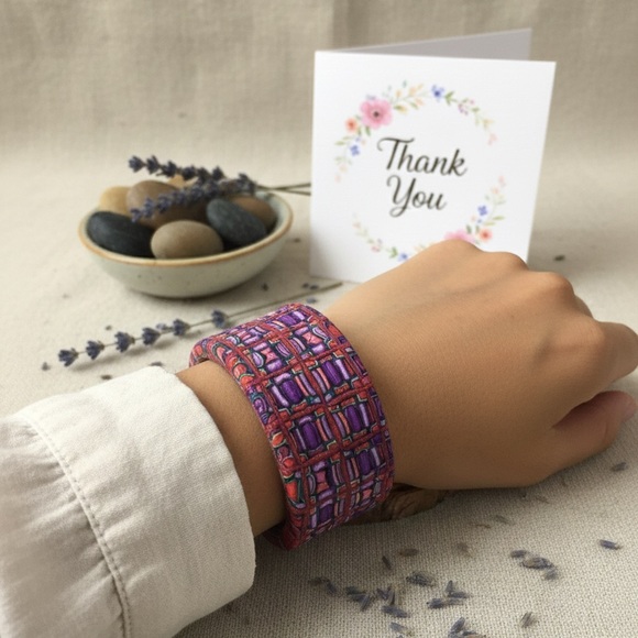 Artisan Handcrafted Millefiori Polymer Clay Cuff Bracelet - Picture 7 of 7